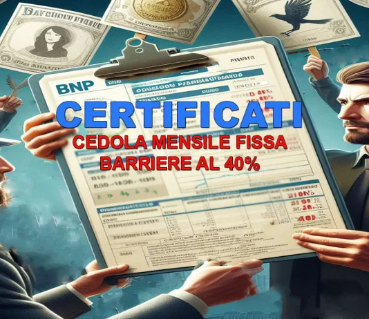 BNP – Certificati con Cedola Mensile Fissa e Barriere fino al 40% Certificates BNP