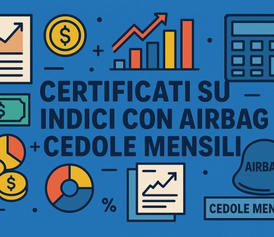 Cedole Mensili dello 0,50%, barriera al 60% ed Airbag su grandi Indici certificati su indici con airbag