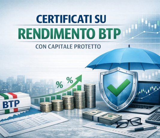 Goldman Sachs: capitale protetto e cedole annue del 5,50% se il rendimento del BTP Italiano è sotto il 4,50% CERTIFICATI BTP Italia
