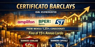 Tre azioni italiane, barriera capitale al 30% e premi fino al 15% annuo lordo barriera 30%