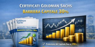 Goldman Sachs: una serie di certificati con barriera capitale al 30% e cedole mensili goldman sachs barriera 30%