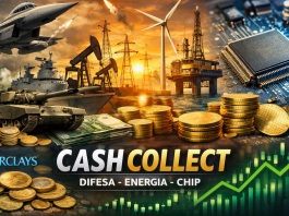 Cash Collect Barclays su difesa, energia e chip: cedola dell’1,30% mensile con barriera al 30% CASH COLLECT