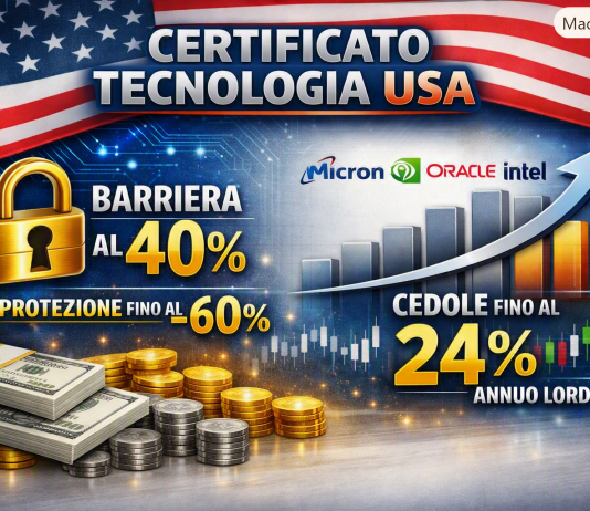 Da UniCredit un certificato sulla tecnologia USA con barriera capitale al 40% e cedole fino al 24% annuo lordo azioni tecnologiche USA