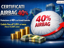 Airbag al 40% su grandi banche e cedole potenziali dell’1,05% mensile (12,60% anno) certificati airbag 40% banche
