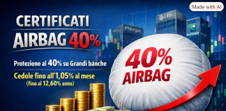Airbag al 40% su grandi banche e cedole potenziali dell’1,05% mensile (12,60% anno) certificati airbag 40% banche