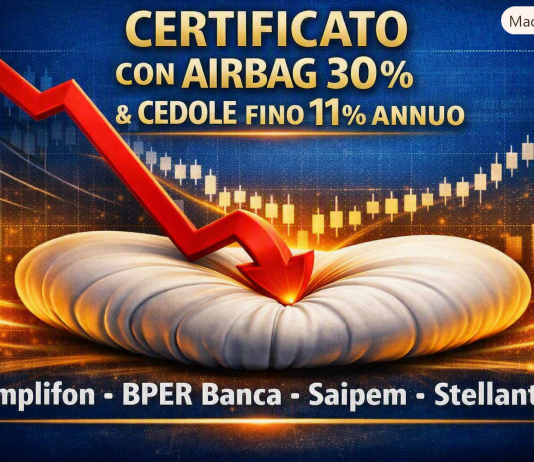 Certificato CITI con airbag al 30% e cedole fino all’11% annuo su grandi azioni italiane certificato airbag 30%