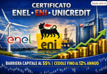 Santander – Un certificato su Enel, Eni e Unicredit, barriera capitale al 55% e cedole fino al 12% annuo enel eni unicredit